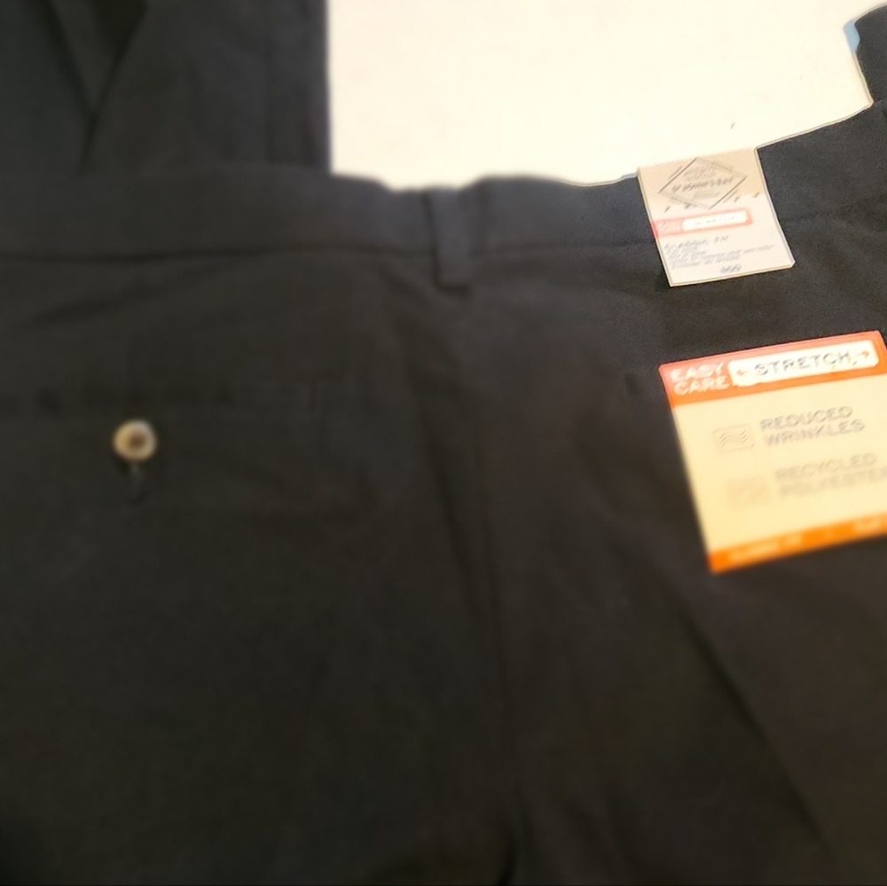 NWT St John's Bay Black Stretch Flat Front Classic Fit Trousers 34x34 - Picture 9 of 9